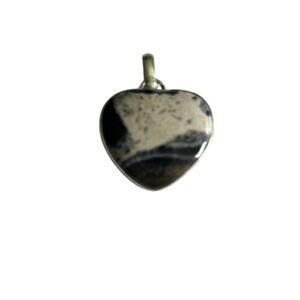 925 Sterling Silver Purple Fluroite Heart-Shaped Pendant
